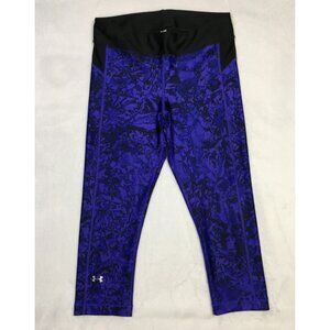 Under Armour S Leggings Women's Blue Purple Black Cropped Athletic 28 x 20"